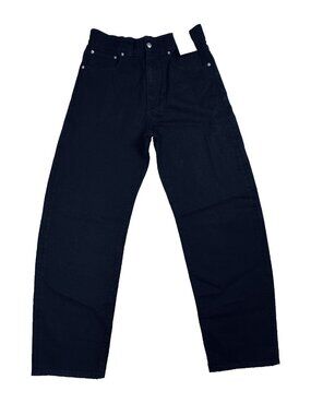 Madewell The Balloon Jean Black 27 High Rise Rigid Denim Barrel Leg Parisian NWT